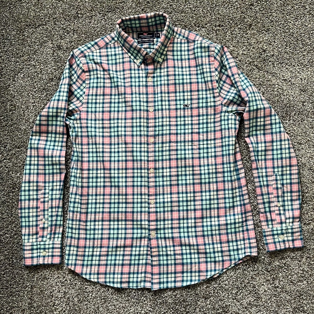 Vineyard Vines Performance Slim Fit Tucker Shirt: Plaid Men's M